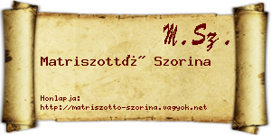 Matriszottó Szorina névjegykártya